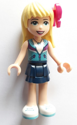 Stephanie, Dark Blue Layered Skirt, Medium Azure and Dark Purple Jacket, Bow